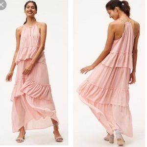 Blush tiered LOFT maxi dress